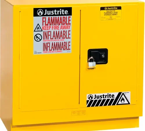 Justrite® Flammable Cabinet, Manual Close Double Door, 22 Gallon Capacity, 35"W x 22"D x 35"H