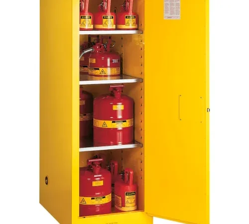 Justrite® Flammable Cabinet, Manual Close Single Door, 54 Gal. Capacity, 23-1/4"W x 34"D x 65"H