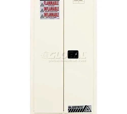 Justrite® Drum Cabinet 55 Gal. Capacity Vertical Manual Close Flammable W/ Drum Support