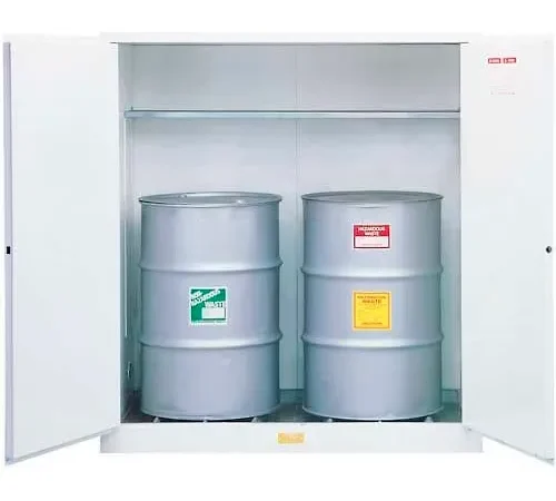 Justrite® Drum Cabinet 110 Gal. Capacity Vertical Manual Close Flammable W/ Drum Support