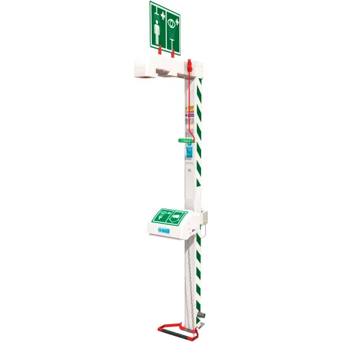 Hughes Emergency Combination Shower, Freeze Protected, Floor Mount, ABS Bowl, 120 V, H5G45G-1H