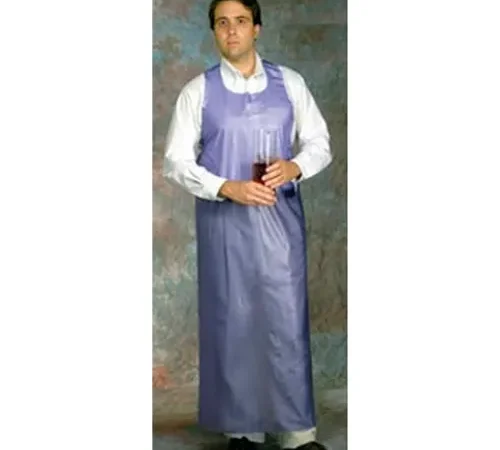 6 Mil PVC Apron W/ Die Cut Edge, Blue, 35" x 45", 12/Bag