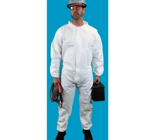 Anti-Static KeyGuard® Coverall, Elastic Wrist, Zip Front, White, 6XL, 25/Case