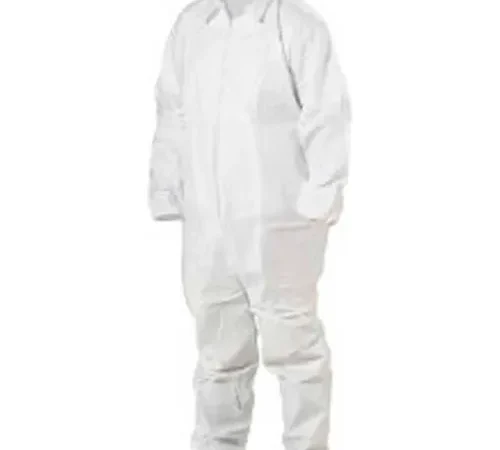KeyGuard® Coverall, Elastic Wrists & Ankles, Zipper Front, Single Collar, White, 3XL, 25/CS