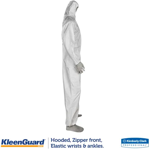 KleenGuard A35 Liquid & Particle Protection Coverall, 2XL, White, 25/Case - Image 3