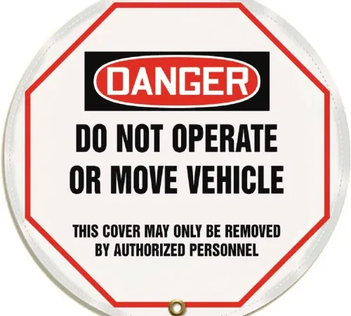 Accuform KDD832 Stopout® Steering Wheel Message Cover, Vinyl, 24" Diameter