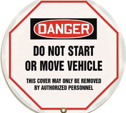 Accuform KDD831 Stopout® Steering Wheel Message Cover, Vinyl, 24" Diameter