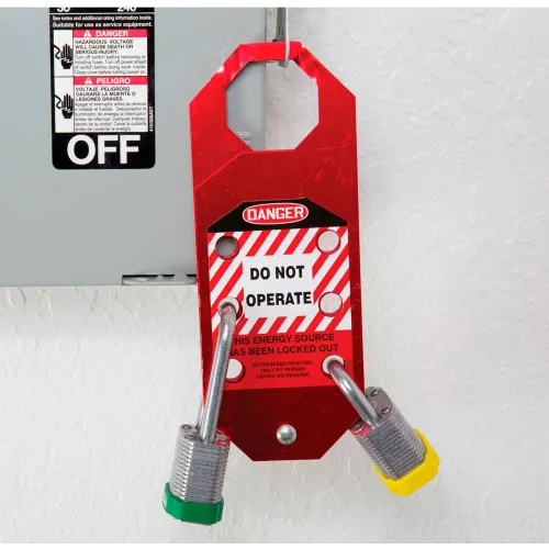 Accuform KDH643 Stopout® Aluma-Tag™ Hasp, Danger Locked Out Do Not Operate, Aluminum - Image 3