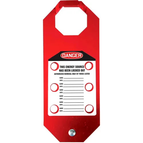 Accuform KDH643 Stopout® Aluma-Tag™ Hasp, Danger Locked Out Do Not Operate, Aluminum - Image 2