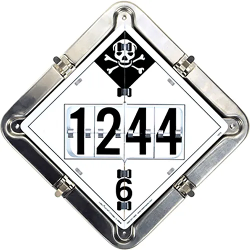 LabelMaster® 7 Legend Flip Placard System for Tankers, Full Frame, 13-1/2"W x 13-1/2"H,Aluminum