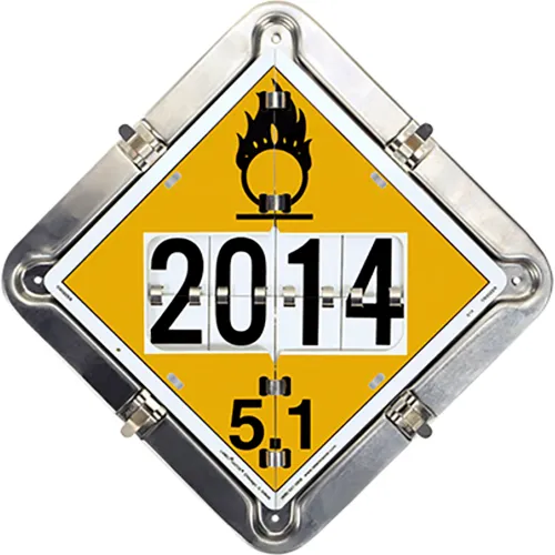 LabelMaster® Flip Placard, 13-1/2"W x 13-1/2"H, Aluminum, Yellow