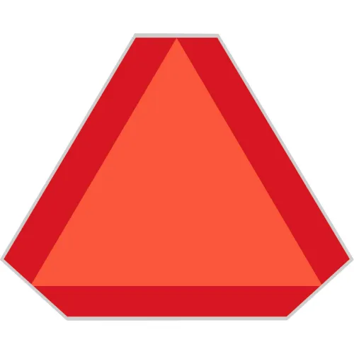 LabelMaster®SMV105 Slow Moving Vehicle Triangle, Galvanized Steel, Red