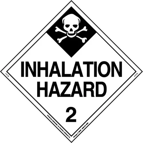 LabelMaster® Inhalation Hazard 2 Placard Worded, 10-3/4"W x 10-3/4"H, Tagboard, Pack/25