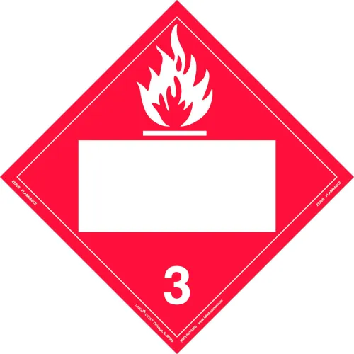 LabelMaster®ZEZ2B Flammable Liquid Placard, Blank, Removable Vinyl, 25/Pack