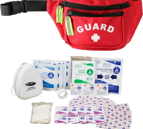 Kemp USA Premium Hip Pack w/ Guard Logo & First Aid Supply, Red