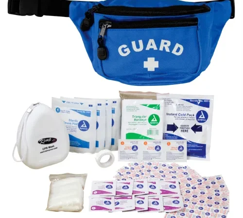 Kemp USA Hip Pack w/ Guard Logo & First Aid Supply, Royal Blue, 49 Pieces