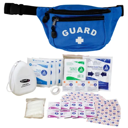 Kemp USA Hip Pack w/ Guard Logo & First Aid Supply, Royal Blue, 49 Pieces