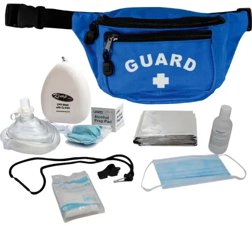 Kemp USA Hip Pack w/ Guard Logo & PPE Supply, Royal Blue, 7 Pieces