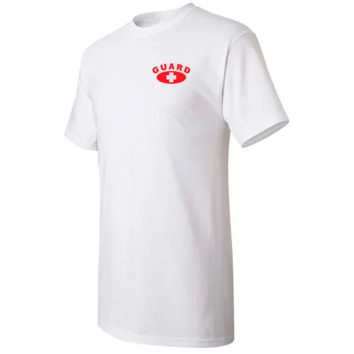 Kemp Lifeguard Shirt 100% Cotton Heart Size Chest & Full Back Guard Logo, Large, 18-001-1-LRG
