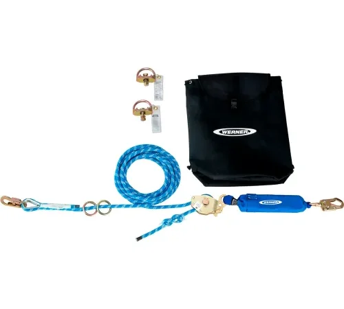 Werner® 100' 2 Man Rope Horizontal Lifeline w/ D Bolt & Ratchet