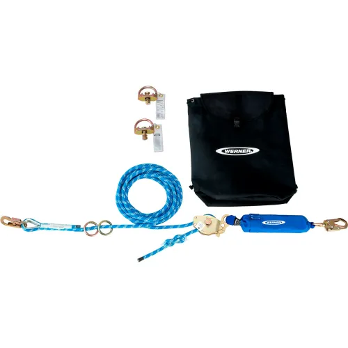 Werner® 100' 2 Man Rope Horizontal Lifeline w/ D Bolt & Ratchet