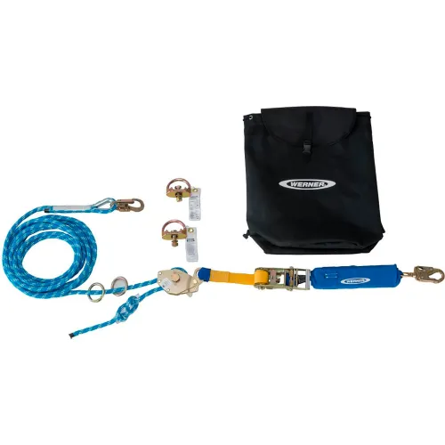 Werner® 100' 2 Man Rope Horizontal Lifeline w/ D Bolt & Ratchet - Image 2