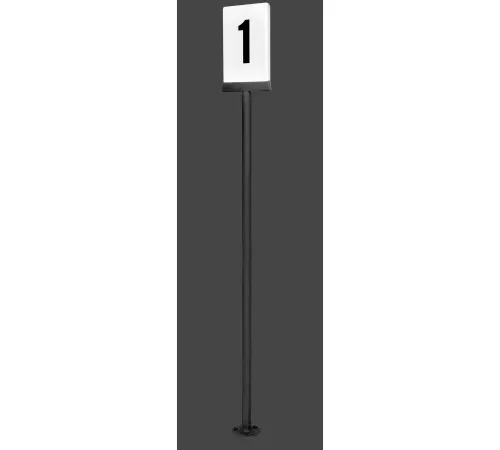 Lavi Industries Pole Mounted Backlit Panel Register Light, 48" Black Post