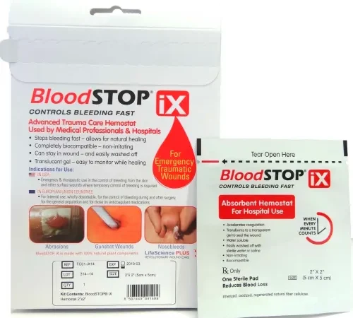 BloodSTOP® BS-IX20W Advanced Trauma Care Hemostatic Matrix 2" x 14", 1pc/per box