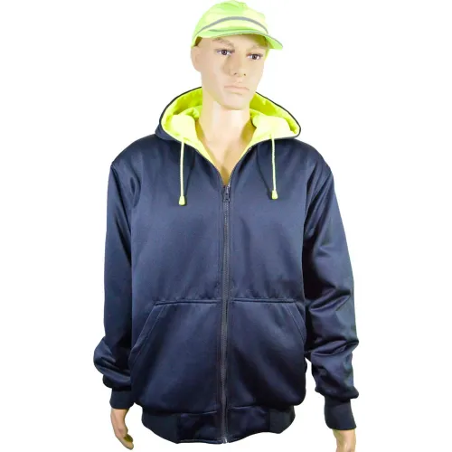 Petra Roc 20 Oz. Reversible Zip-Up Hooded Sweatshirt, ANSI Class 3, Lime/Navy, L, LNRVDWZHSW-C3-L - Image 2
