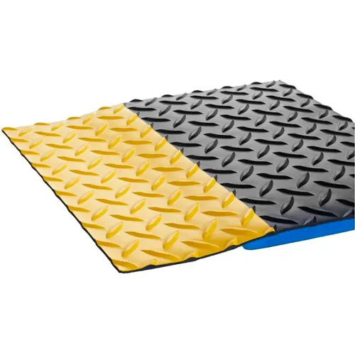 Crown Matting Technologies Worker's Delight Deck Plate Cleanroom Mat,5/8"Thick,2'Wx3'L,Yellow/Black