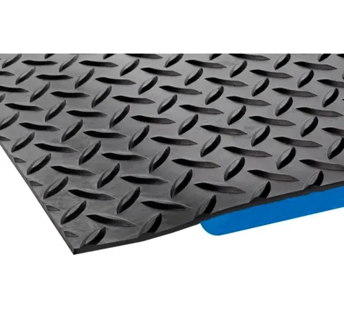 Crown Matting Technologies Worker's Delight Deck Plate Cleanroom Mat, 9/16" Thick, 2'W x 3'L, Black