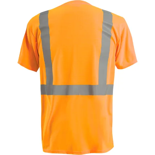 OccuNomix Standard Wicking T-Shirt W/ Pocket, Class 2, ANSI, Hi-Vis Orange, 5XL, LUX-SSETP2-O5X - Image 2