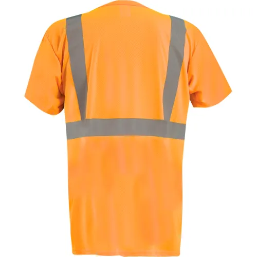 OccuNomix LUX-SSETPBK-OM Class 2 Black Bottom T-Shirt w/Pocket Orange, M - Image 2