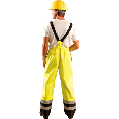 OccuNomix Premium Breathable Bib Pants, Class E, Hi-Vis Yellow, 3XL, LUX-TENBIB-Y3X - Image 2