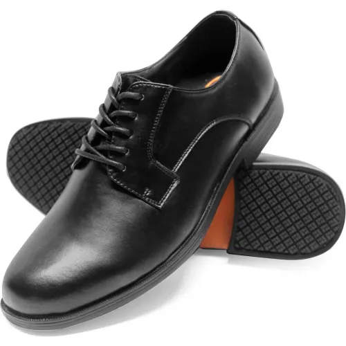 Genuine Grip® Men's Dress Oxford Shoes, Size 7W, Black