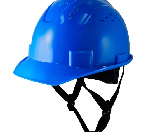 General Electric GH326 Vented Cap Style Hard Hat, 4-Point Adjustable Ratchet Suspension, Blue