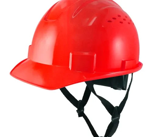 General Electric GH326 Vented Cap Style Hard Hat, 4-Point Adjustable Ratchet Suspension, Red