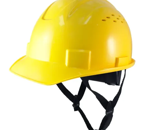General Electric GH326 Vented Cap Style Hard Hat, 4-Point Adjustable Ratchet Suspension, Yellow