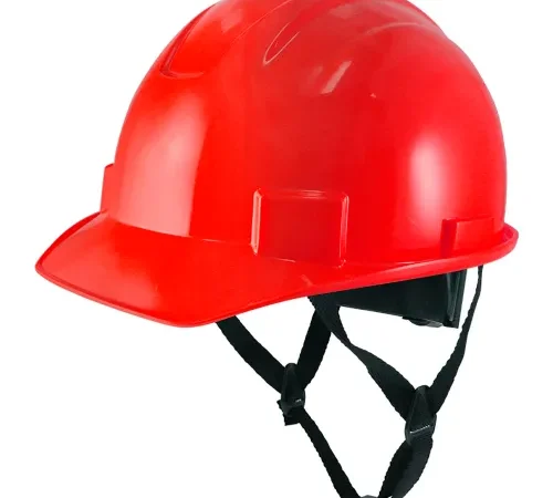 General Electric GH327 Non-Vented Cap Style Hard Hat, 4-Point Adjustable Ratchet Suspension, Red