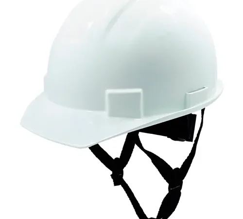 General Electric GH327 Non-Vented Cap Style Hard Hat, 4-Point Adjustable Ratchet Suspension, White