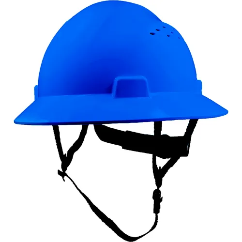 General Electric GH328 Vented Full Brim Hard Hat, 4-Point Adjustable Ratchet Suspension, Blue