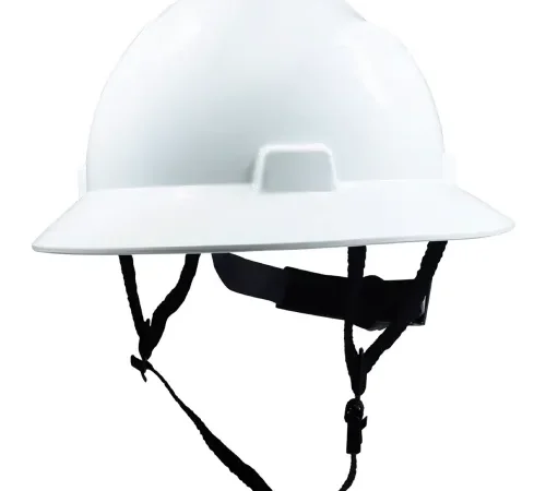 General Electric GH329 Non-Vented Full Brim Hard Hat, 4-Point Adjustable Ratchet Suspension, White