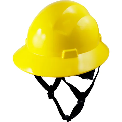 General Electric GH329 Non-Vented Full Brim Hard Hat, 4-Point Adjustable Ratchet Suspension, Yellow