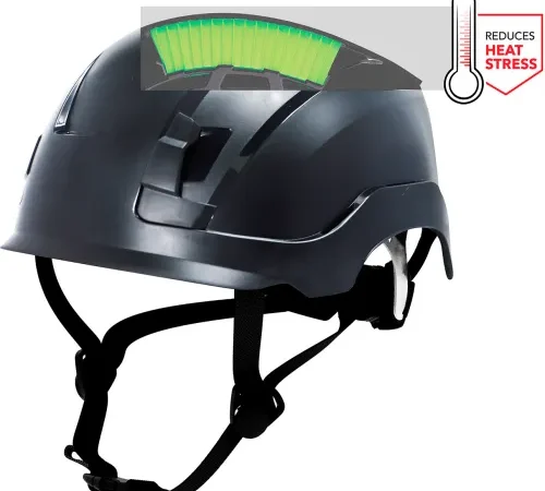 General Electric GH400 Vented Safety Helmet, 4-Point Adjustable Ratchet Suspension, Black