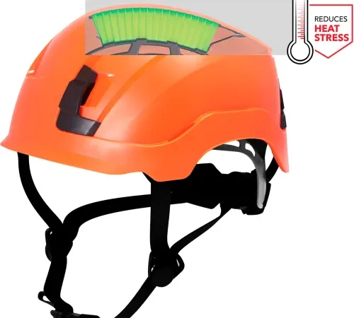 General Electric GH400 Vented Safety Helmet, 4-Point Adjustable Ratchet Suspension, Orange