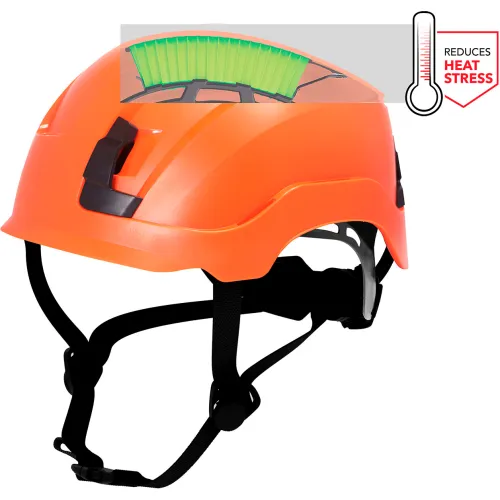 General Electric GH400 Vented Safety Helmet, 4-Point Adjustable Ratchet Suspension, Orange