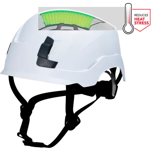 General Electric GH400 Vented Safety Helmet, 4-Point Adjustable Ratchet Suspension, White