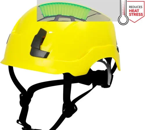 General Electric GH400 Vented Safety Helmet, 4-Point Adjustable Ratchet Suspension, Yellow