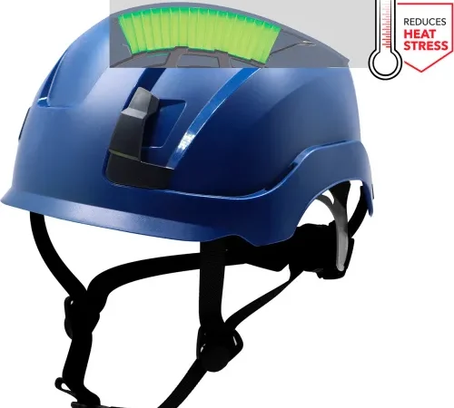 General Electric GH401 Non-Vented Safety Helmet, 4-Point Adjustable Ratchet Suspension, Blue
