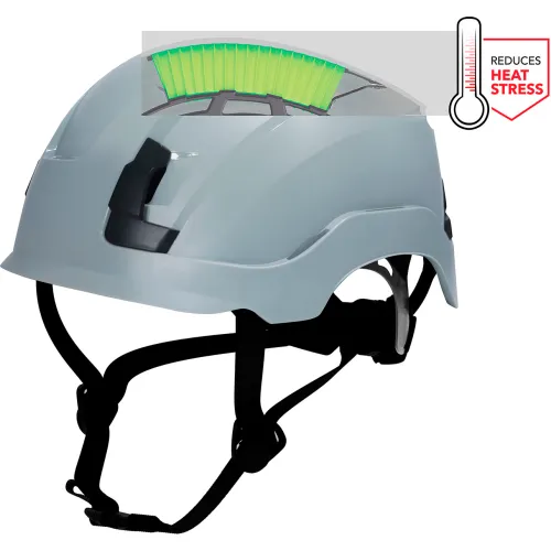General Electric GH401 Non-Vented Safety Helmet, 4-Point Adjustable Ratchet Suspension, Grey